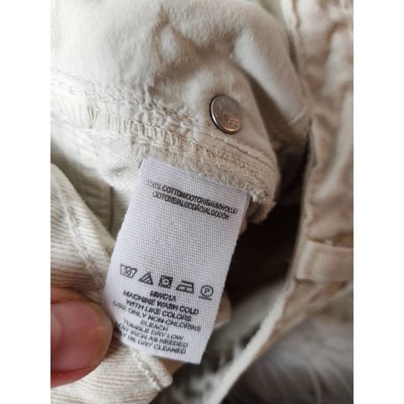 We The Free Womens Jean Skirt White Mini Distressed 100% Cotton Denim Button 25 - Picture 6 of 6